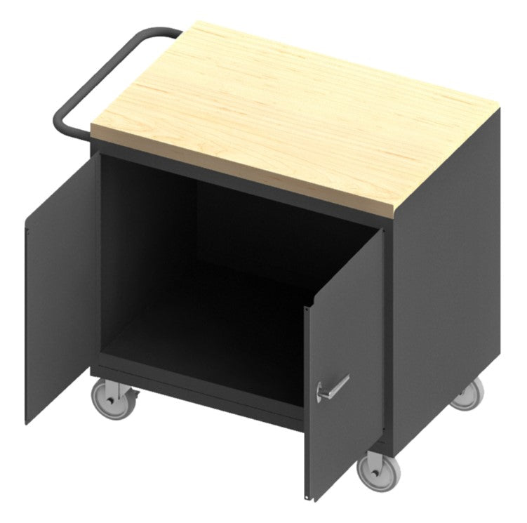 Maple Top Mobile Bench Cabinet with 2 Doors