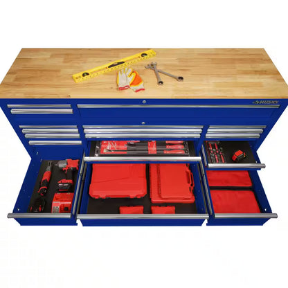 Tool Storage 72 In. W Standard Duty Gloss Blue Mobile Workbench Tool Chest