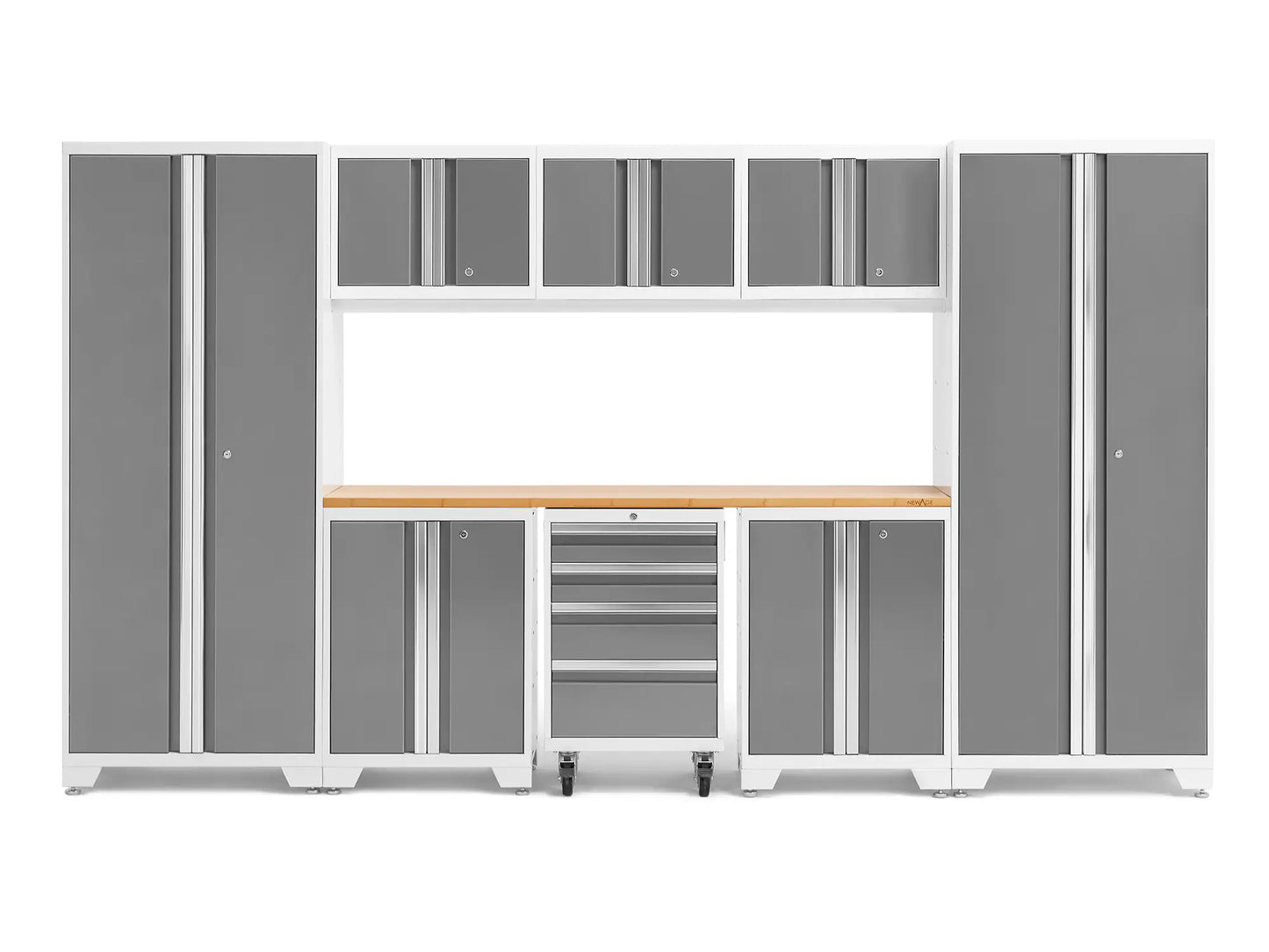 Bold 132-In W X 76.75-In H X 18-In D 8 -Cabinets Steel Black Garage Storage System