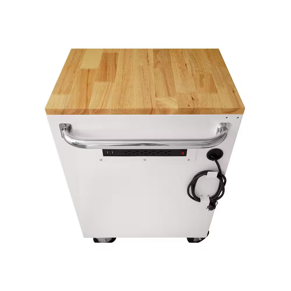 Tool Storage 72 In. W Standard Duty Gloss White Mobile Workbench Tool Chest