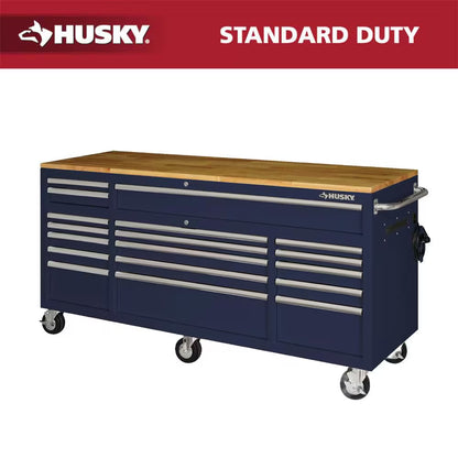 Tool Storage 72 In. W Standard Duty Gloss Blue Mobile Workbench Tool Chest