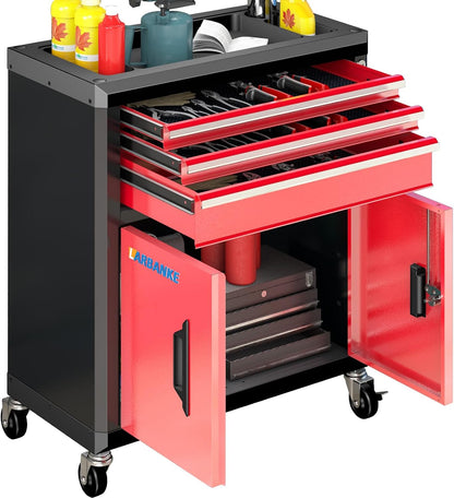 Rolling Tool Chest with 3 Drawers&2 Doors,Tool Chest with Wheels