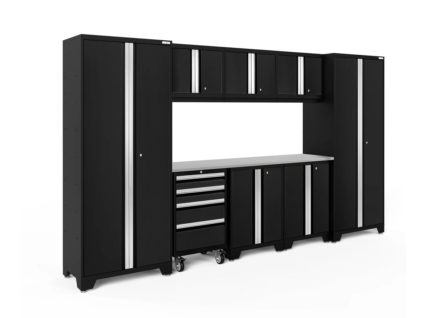 Bold 132-In W X 76.75-In H X 18-In D 8 -Cabinets Steel Black Garage Storage System