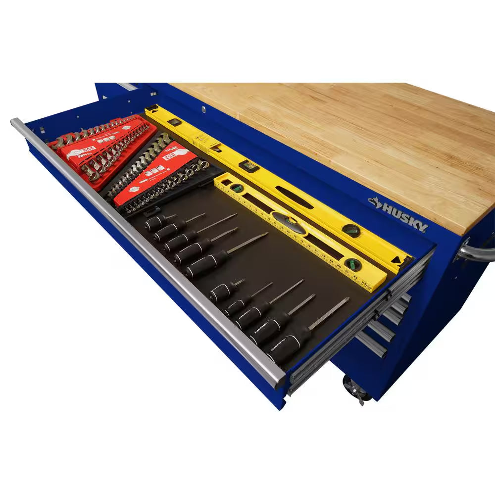 Tool Storage 72 In. W Standard Duty Gloss Blue Mobile Workbench Tool Chest