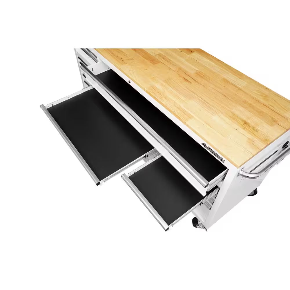 Tool Storage 72 In. W Standard Duty Gloss White Mobile Workbench Tool Chest