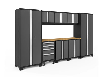 Bold 132-In W X 76.75-In H X 18-In D 8 -Cabinets Steel Black Garage Storage System