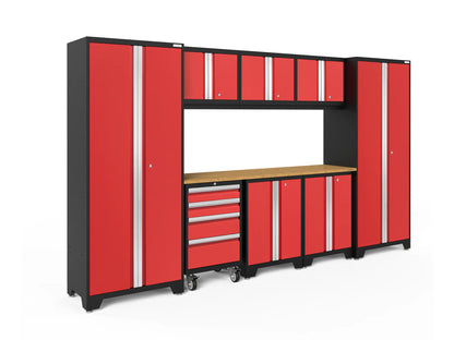 Bold 132-In W X 76.75-In H X 18-In D 8 -Cabinets Steel Black Garage Storage System