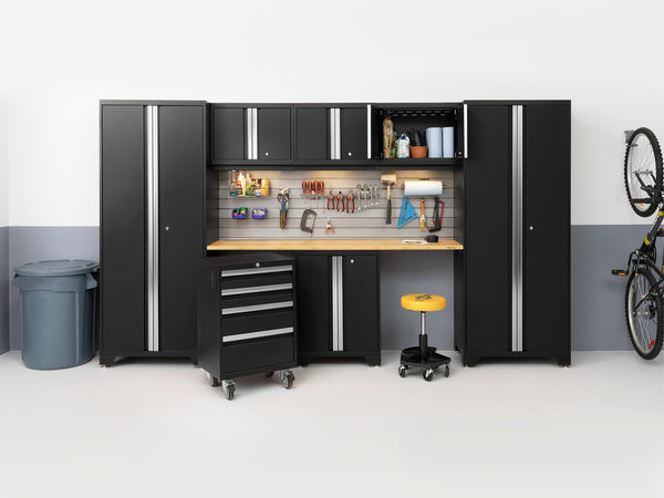 Bold 132-In W X 76.75-In H X 18-In D 8 -Cabinets Steel Black Garage Storage System