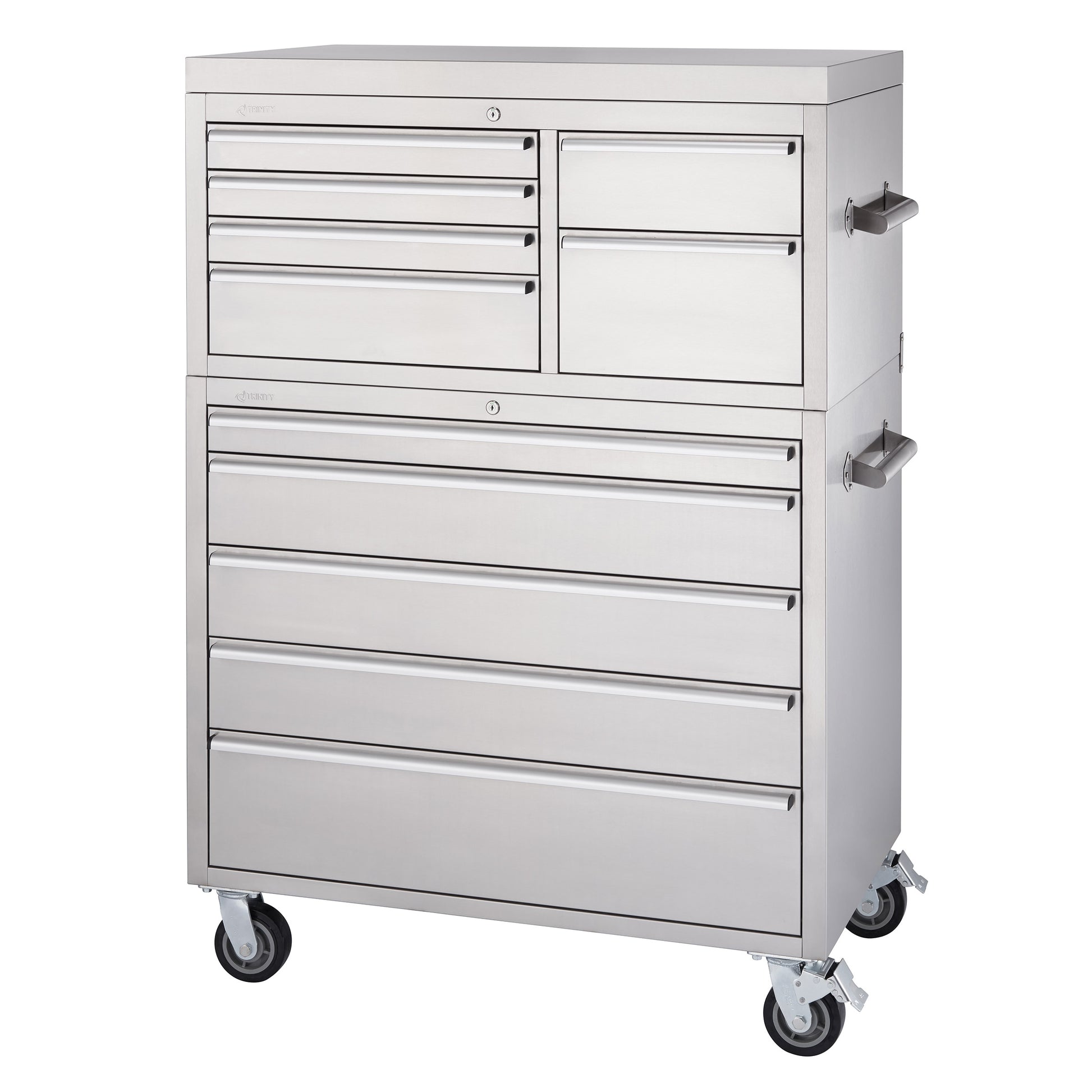 TRINITY 43" X 25" 11-Drawer Stainless Steel Tool Chest