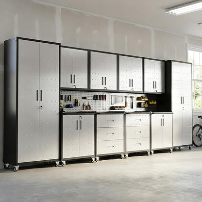 10-Piece Heavy Duty Steel Garage Cabinet System