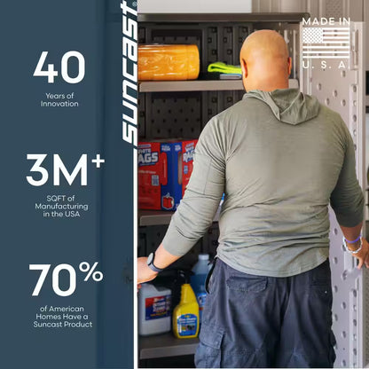 Plastic Freestanding Garage Cabinet in Platinum (40 In. W X 80 In. H X 20 In. D)