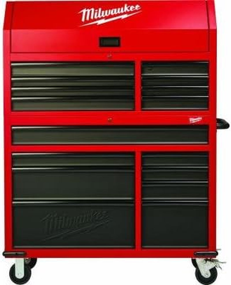 Heavy-Duty, Drawer 16 Tool Chest 46 In. and Rolling Cabinet Set, Red and Black, Personal Valuables Storage Drawer with Separate Lock in the Tool Chest
