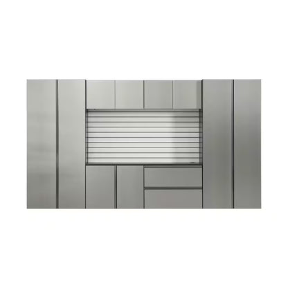 128 In. W X 72 In. H X 20 In. D Nova Series Wood Wall Mounted Garage Storage System in Metallic Grey