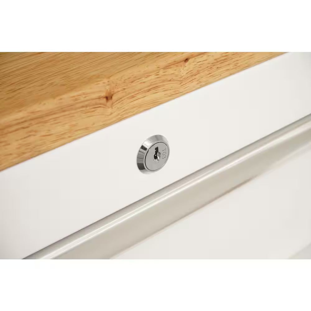 Tool Storage 72 In. W Standard Duty Gloss White Mobile Workbench Tool Chest
