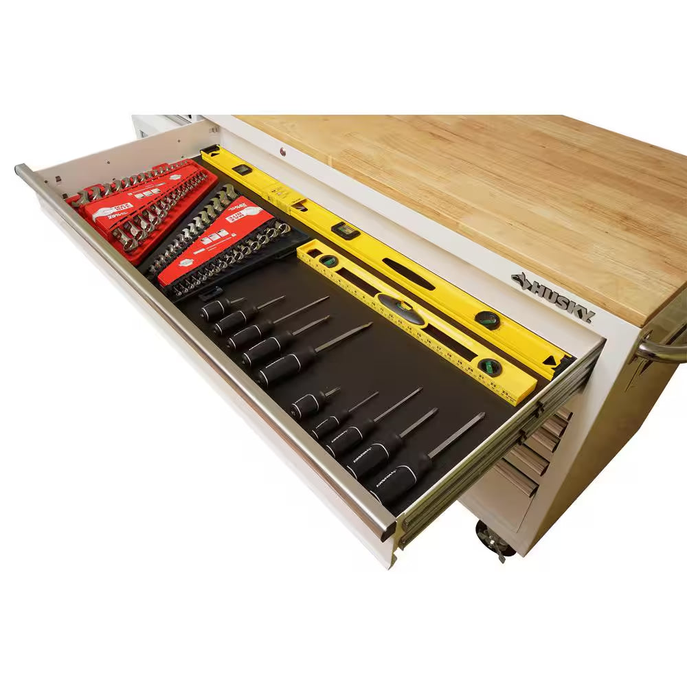 Tool Storage 72 In. W Standard Duty Gloss White Mobile Workbench Tool Chest