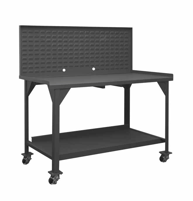 60in x 30in Mobile Workbench with a Louvered Panel