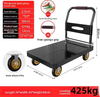 Heavy Duty Foldable Garden Cart Utility Wagon All Terrain Wheels Steel Dump Bed Hauling Mulch Firewood Plants Tools Carrito
