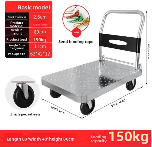 Heavy Duty Foldable Garden Cart Utility Wagon All Terrain Wheels Steel Dump Bed Hauling Mulch Firewood Plants Tools Carrito