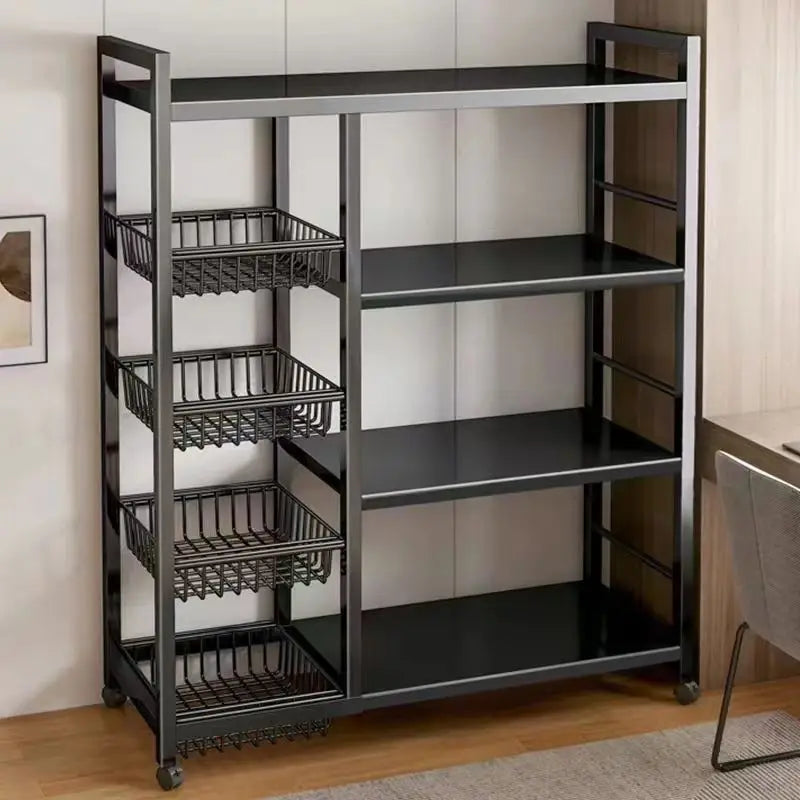 Multi-purpose mobile storage rack detachable mesh basket kitchen storage rack balcony living room shelf