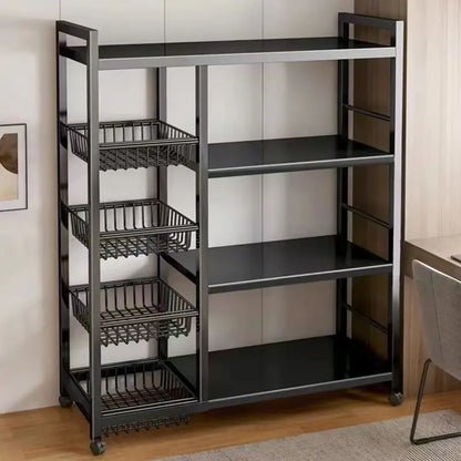 Multi-purpose mobile storage rack detachable mesh basket kitchen storage rack balcony living room shelf