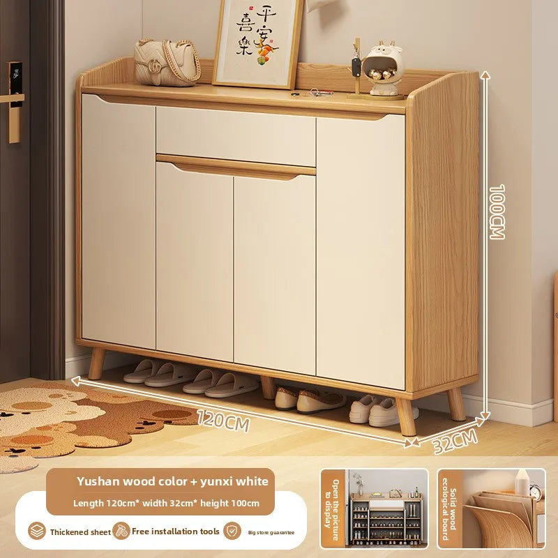 Shoe cabinet, indoor new entry locker at the entrance of the home, integrated storage shoe rack against the wall