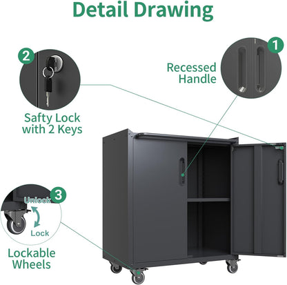 10-Piece Heavy Duty Steel Garage Cabinet System | All-In-One Modular Garage Cabinet Set for Ultimate Workshop Organization | Easy Assembly Garage Storage Cabinets & Tool Bench (Black)