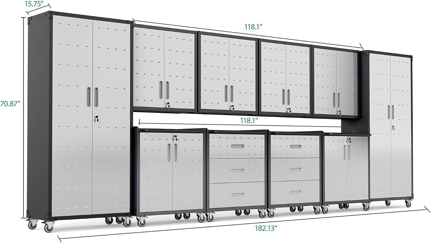 10-Piece Heavy Duty Steel Garage Cabinet System