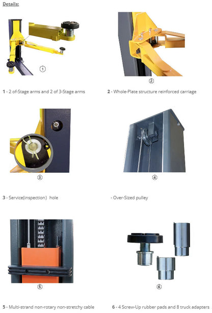 AGROTK 10000 Lb Capacity, Two Post Hydraulic Auto Car Lift, 220V | AGT-B1000