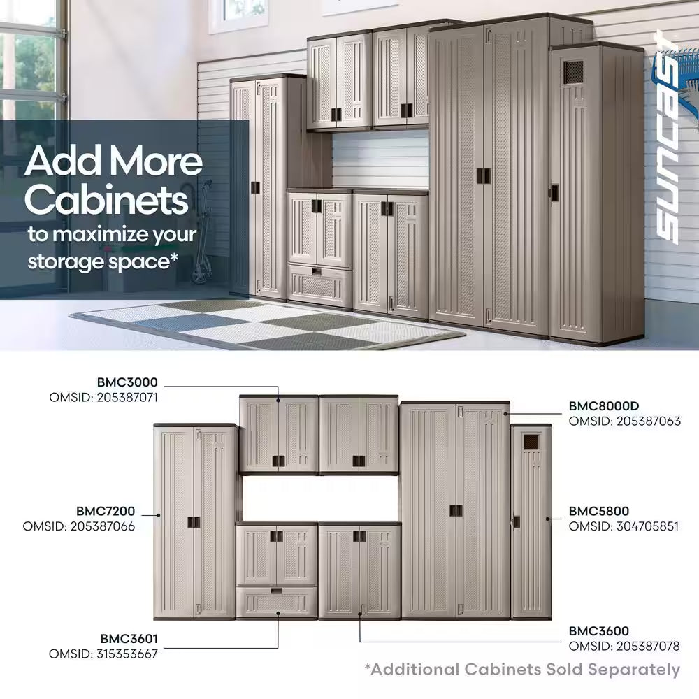 Plastic Freestanding Garage Cabinet in Platinum (40 In. W X 80 In. H X 20 In. D)