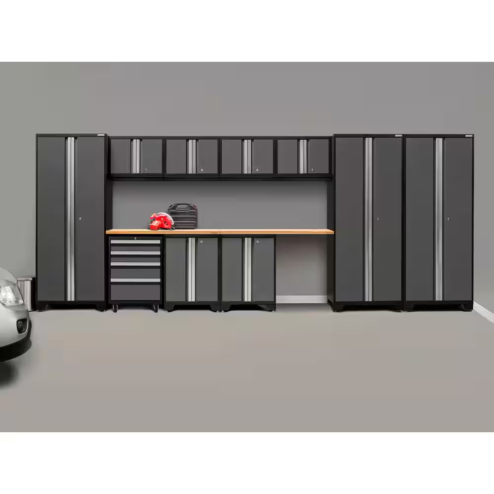 Bold Series 12-Piece 24-Gauge Steel Garage Storage System in Gray (186 In. W X 77 In. H X 18 In. D)