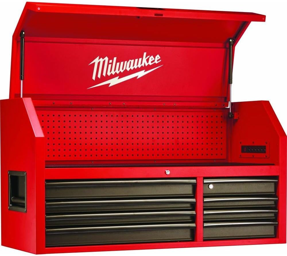 Heavy-Duty, Drawer 16 Tool Chest 46 In. and Rolling Cabinet Set, Red and Black, Personal Valuables Storage Drawer with Separate Lock in the Tool Chest