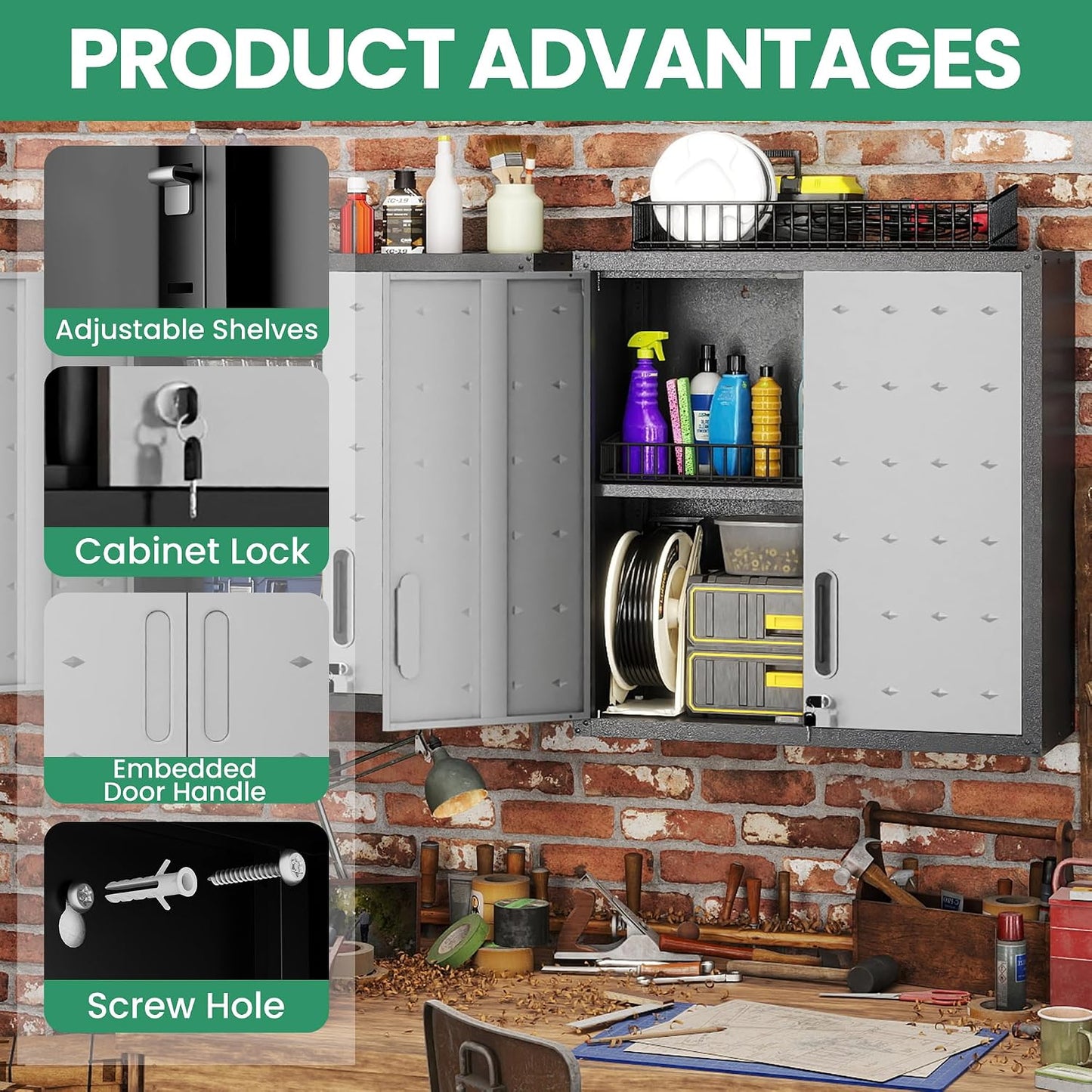 10-Piece Heavy Duty Steel Garage Cabinet System