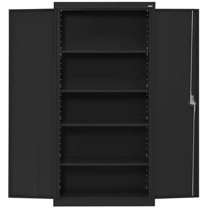 Elite Series 36 In. W X 72 In. H X 24 In. D 22-Gauge 5-Shelf Steel Freestanding Garage Storage Cabinet in Black