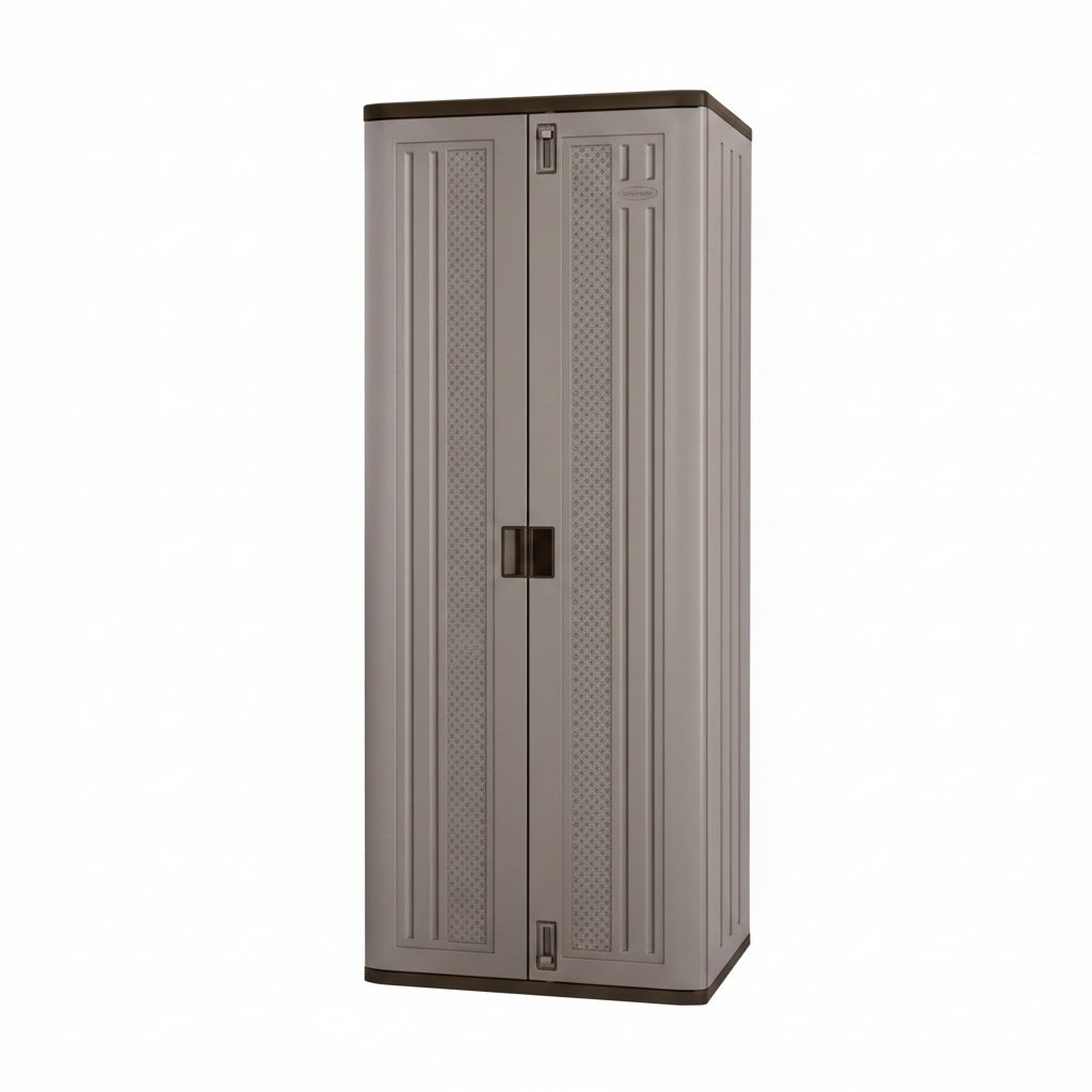 Plastic Freestanding Garage Cabinet in Platinum (40 In. W X 80 In. H X 20 In. D)