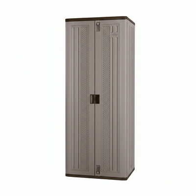 Plastic Freestanding Garage Cabinet in Platinum (40 In. W X 80 In. H X 20 In. D)
