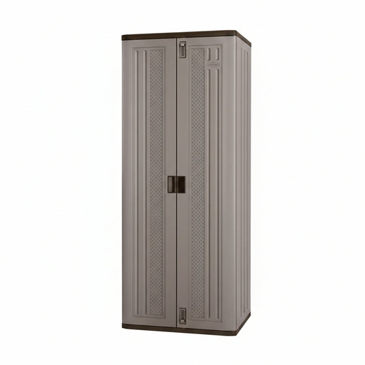 Plastic Freestanding Garage Cabinet in Platinum (40 In. W X 80 In. H X 20 In. D)