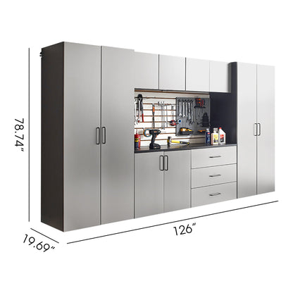 Astro Series 128 in. W x 79 in. H x 20 in. D Garage Cabinet Set A (7-Piece)
