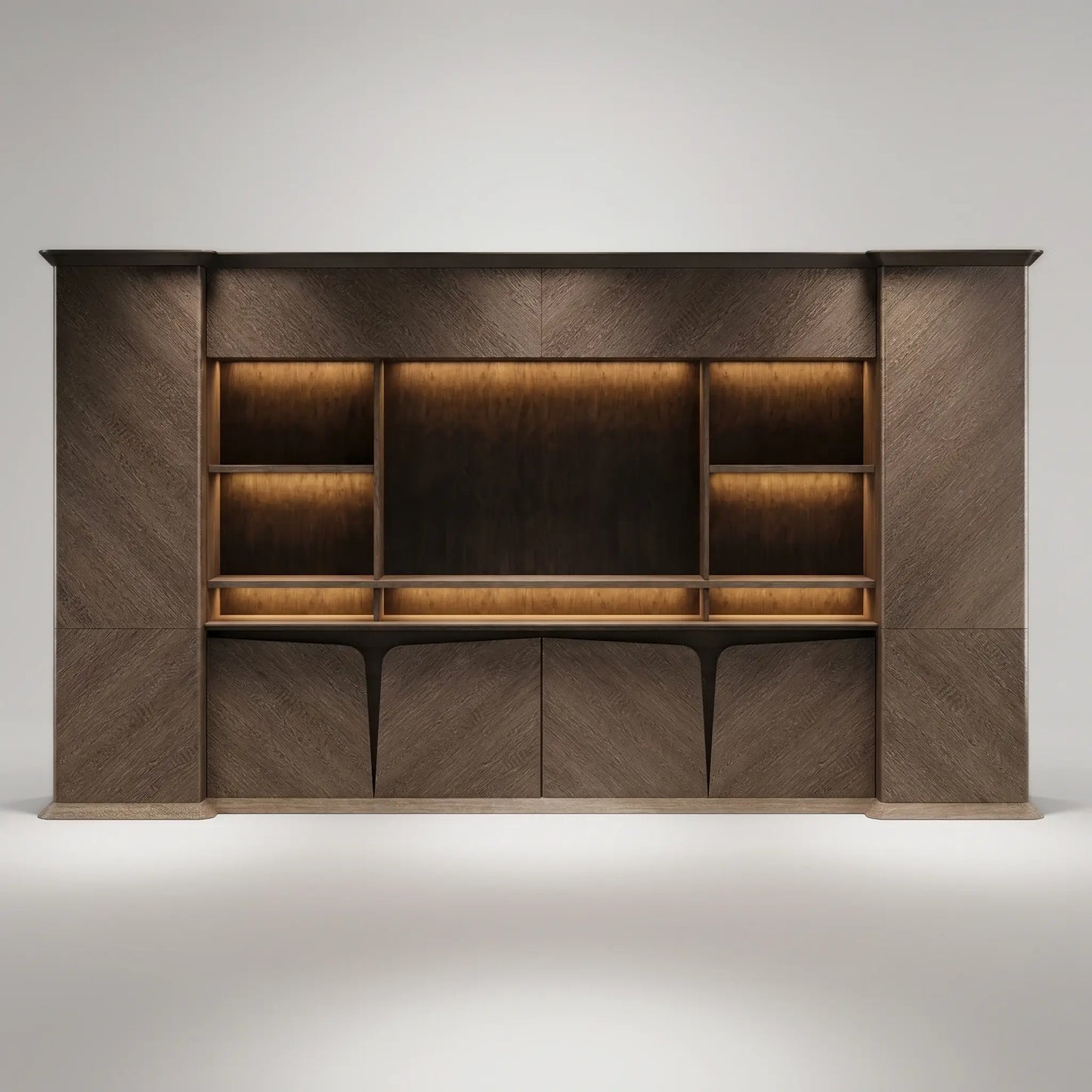 Brandy · Office Shelves w/ Integrated Lighting & Storage