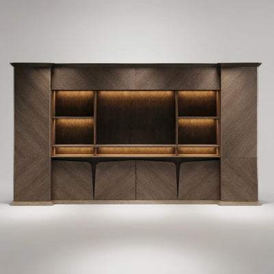 Brandy · Office Shelves w/ Integrated Lighting & Storage