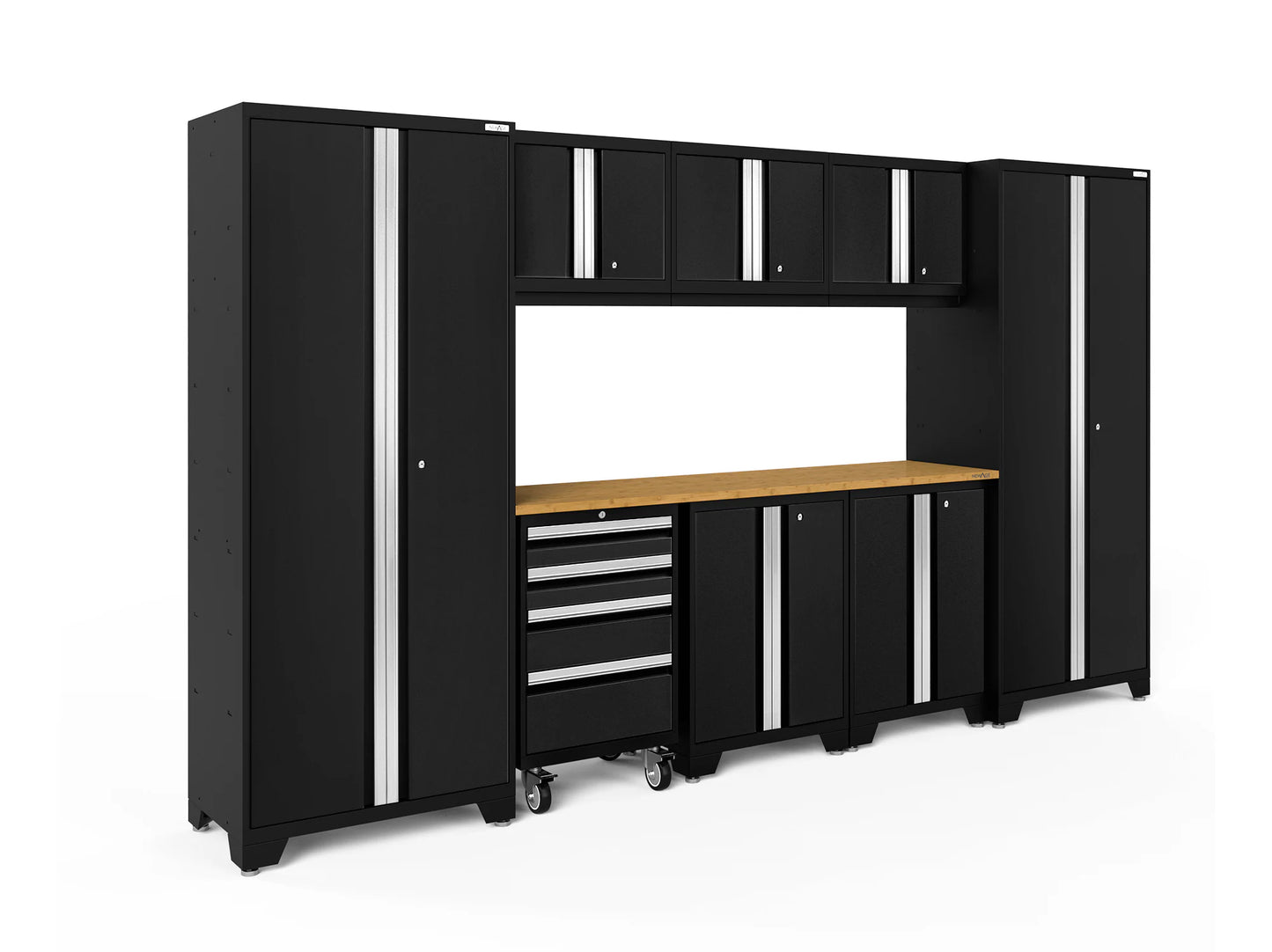 Bold 132-In W X 76.75-In H X 18-In D 8 -Cabinets Steel Black Garage Storage System