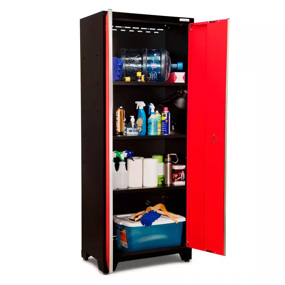 Bold Series 7-Piece 24-Gauge Steel Garage Storage System in Deep Red (108 In. W X 77 In. H X 18 In. D)