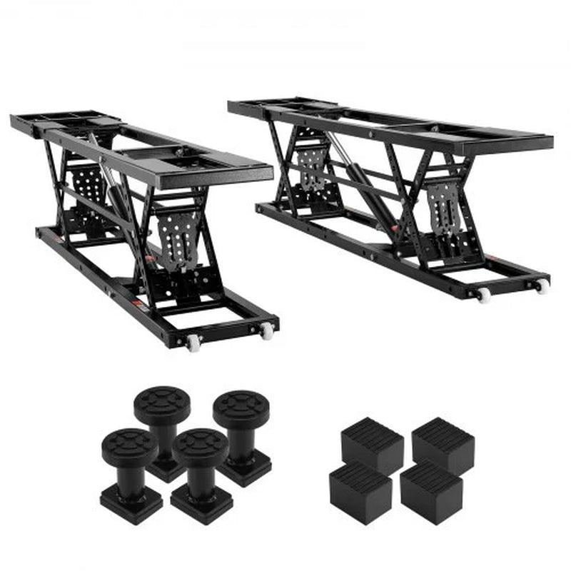 Car Lift, 25.6 Max. Height, 5, 000 LBS Capacity Portable Car Lift, with Extended-Length Plates, Heavy-Duty Carbon Steel Truck Lift with 120V Power Unit, Auto Car Jack Lifts for Home Garage Shop