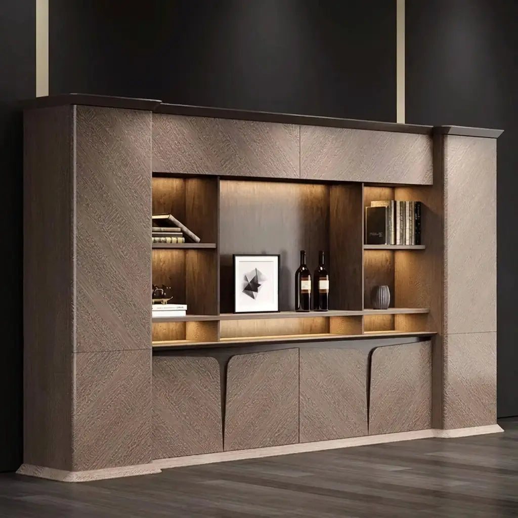 Brandy · Office Shelves w/ Integrated Lighting & Storage